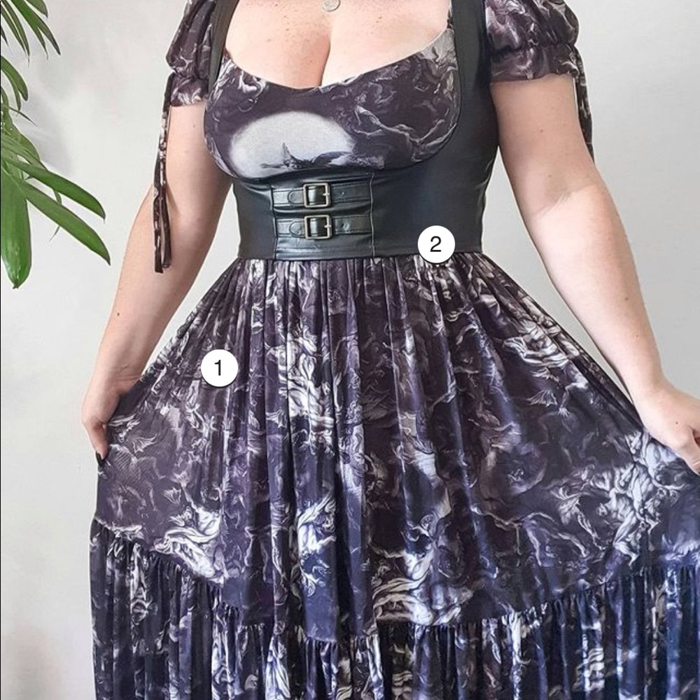 ROUTE 666 UNDERBUST CORSET BLACK NWT SIZE SMALL BLACKMILK - Picture 5 of 14